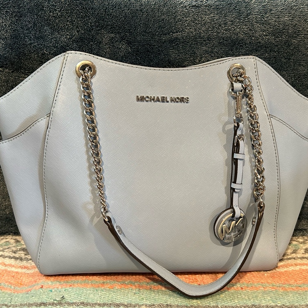 Michael Kors Jet Set Powder Blue Tote Bag